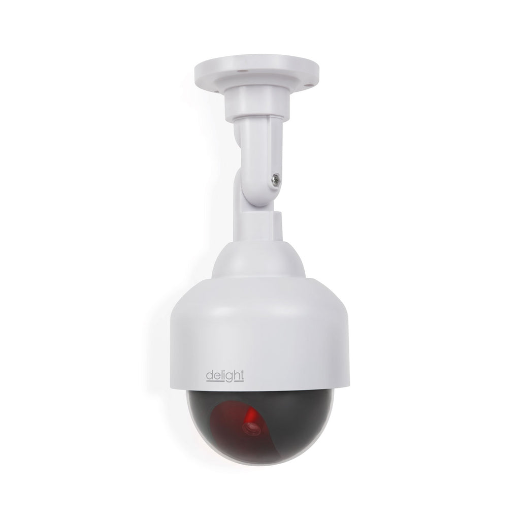 Camera falsa supraveghere dome LED intermitent rotativa 360 alimentare baterii AA interior